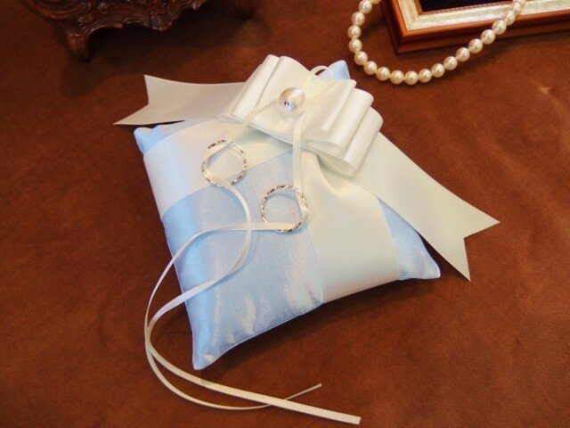 手作りキット シャンタンとリボンのリングピロー ブルー Iichi ハンドメイド クラフト作品 手仕事品の通販
