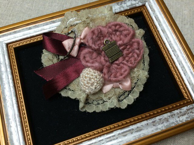 ヘアアクセグレイッシュピンク花 シエルライン Iichi ハンドメイド クラフト作品 手仕事品の通販