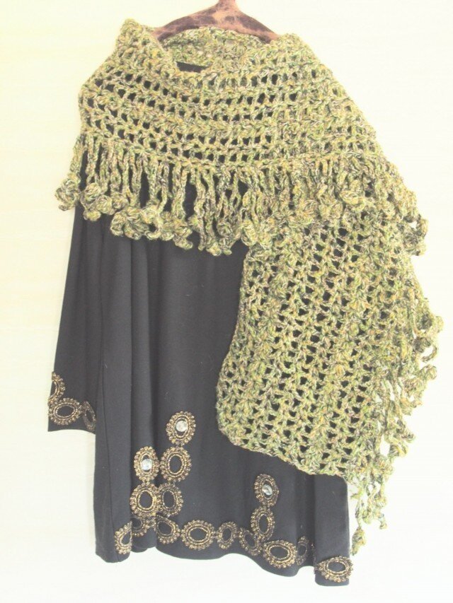 *大判ストール*　グリーンミックス