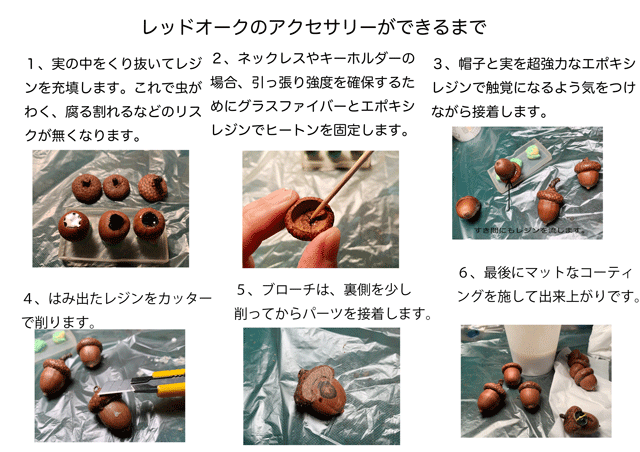 どんぐりのブローチ M Iichi ハンドメイド クラフト作品 手仕事品の通販