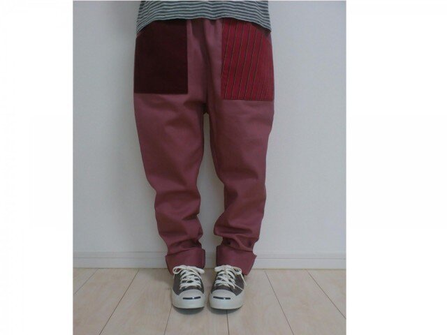 ※オーダー品※綿のゆるパンツ(スモークピンク)023の画像1枚目