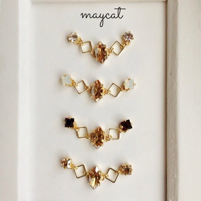 アーガイルチェックのイヤーカフ