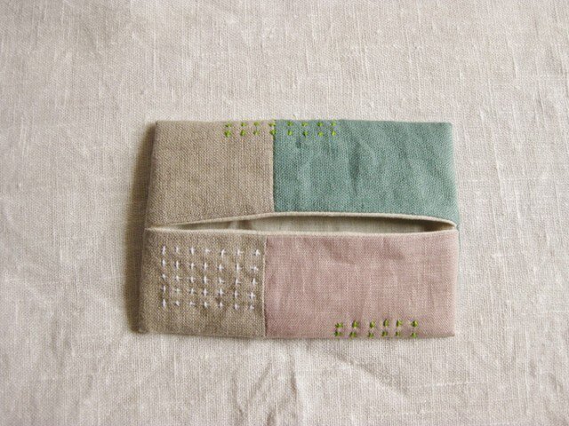ティッシュケース baby pink&emeraldgreenの画像1枚目