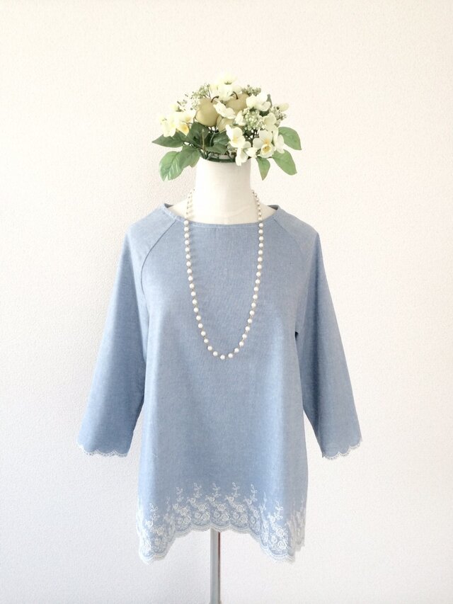 LACE HONEYMOON TOP (BLUE)の画像1枚目
