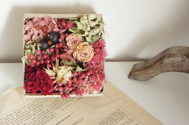 秋のbox wreath . cranberryの画像1枚目