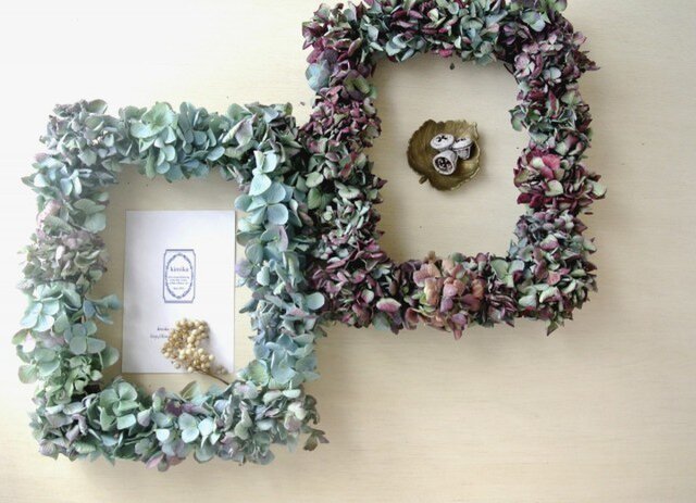 紫陽花のframe wreath-antique purple-の画像1枚目