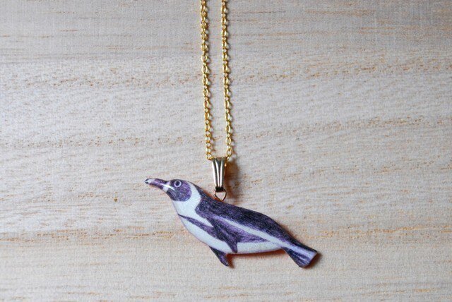 【cocorotsu】ペンギンネックレス K14gfの画像1枚目
