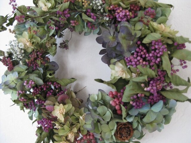 パープルautumn wreathの画像1枚目