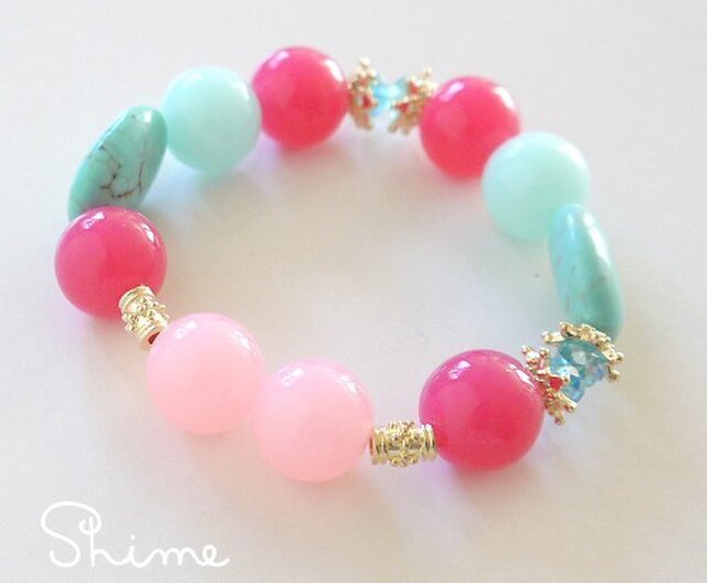 パワーストーンブレスレット(vivid pink) | iichi 日々の暮らしを