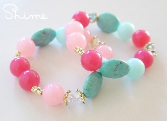 パワーストーンブレスレット(vivid pink) | iichi 日々の暮らし