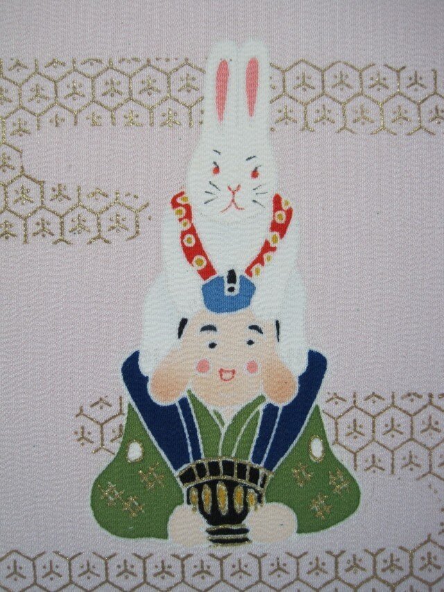 耳くらべ(2)(岩手県)手描きの京友禅染 絵のみの画像1枚目