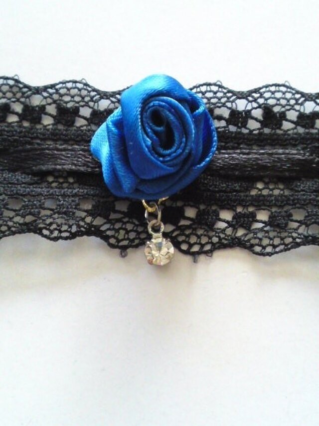黒レース薔薇チョーカーの画像1枚目