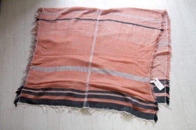 roots shawl BIG wool70 2-08の画像1枚目