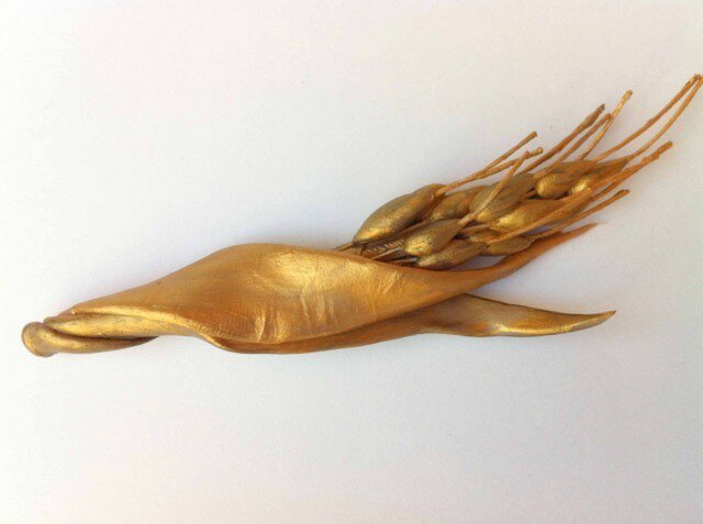 金の麦の穂 ブローチの画像1枚目