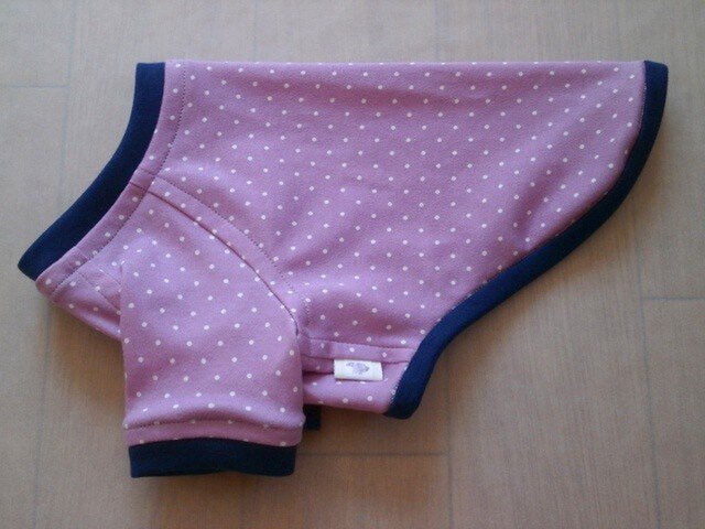 犬服 小型犬用長袖Tシャツ3号(ラベンダー&白)の画像1枚目