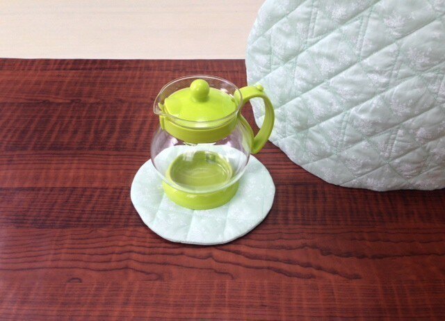 1点もの❁ふんわりティーセット ちょうちょ ライトグリーンの画像1枚目