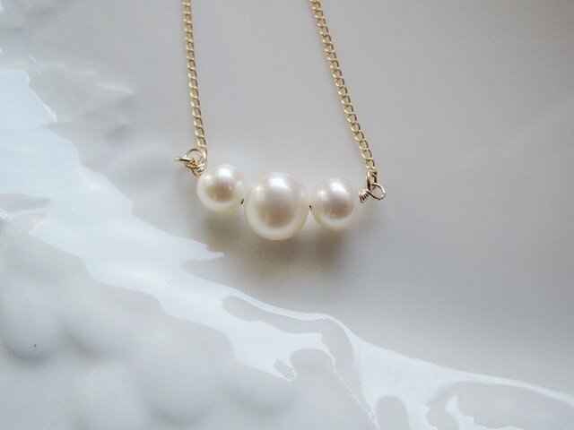 ☆14kgf☆淡水パールネックレス＆三日月ピアス（442） | iichi