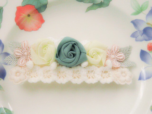 New ☆オーガンジー マカロンカラー バレッタの画像1枚目