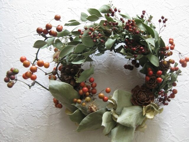 サンキライとノバラのwreathの画像1枚目