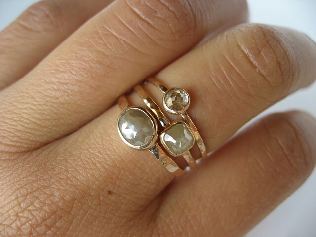 Hammered Stacking Ring 14kの画像1枚目