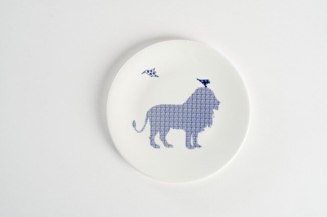 Lion Birds Plate-ライオンと鳥のお皿-の画像1枚目