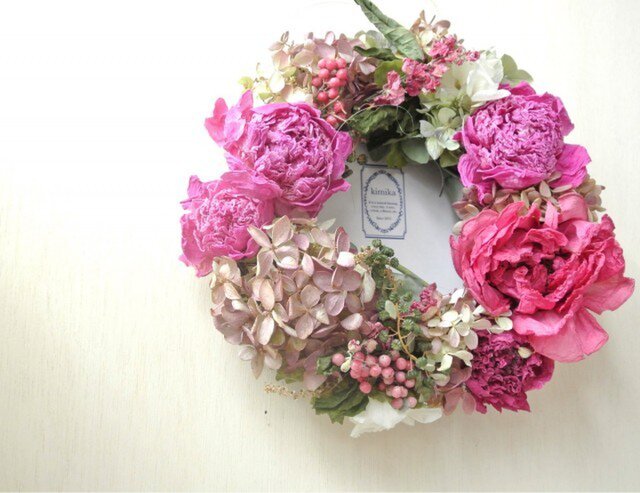 水無月と花々のwreath-牡丹と芍薬-の画像1枚目