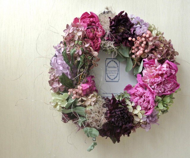 水無月と花々のwreath-ダリアと芍薬-の画像1枚目