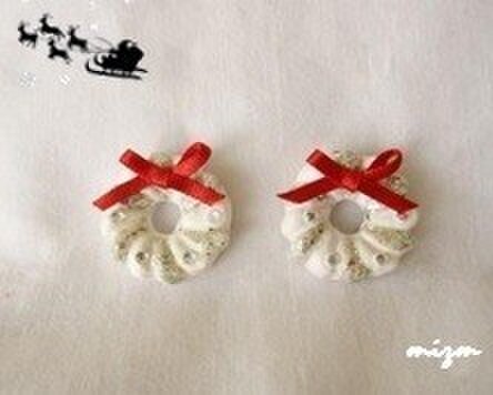 再々販≫【Xmas】クリスマスリース★White.Sの画像1枚目