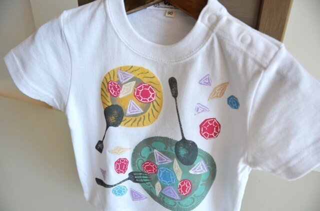 名入れ無料 子供用Tシャツ~ボナペティ~ホワイトの画像1枚目