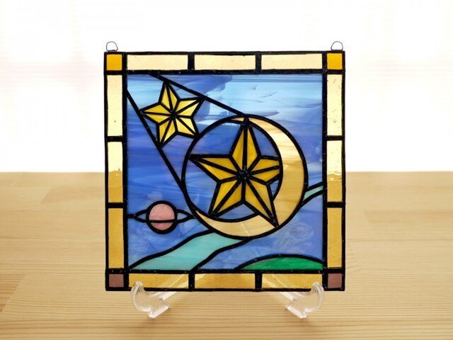 ステンドグラス ミニパネル 流星 15cm | iichi 日々の暮らしを心地よく