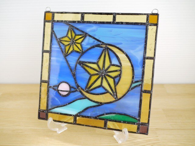 ステンドグラス ミニパネル 流星 15cm | iichi 日々の暮らしを心地よく