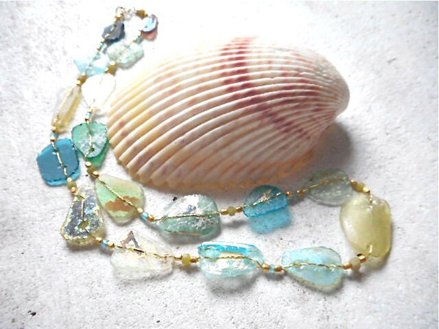 ancient roman glass necklace Bの画像1枚目