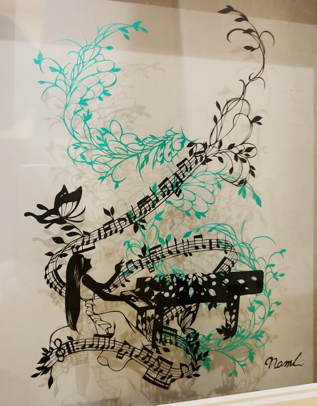 切り絵作品・旋律の画像1枚目