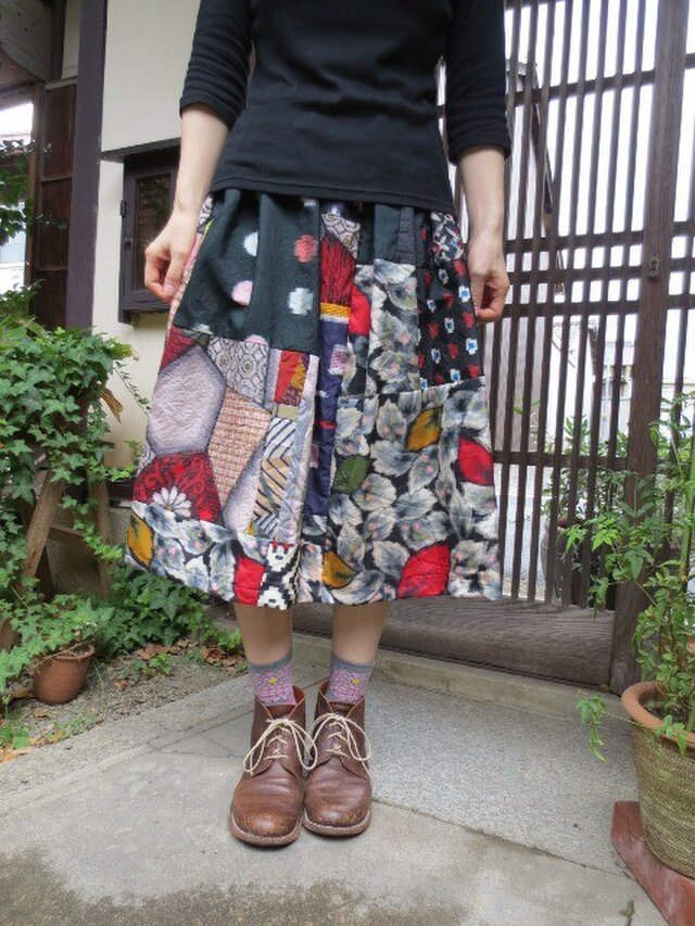 古着リメイク 手書きメッセージアイボリーロングスカート 古着リメイク 手書きメッセージアイボリーロングスカート