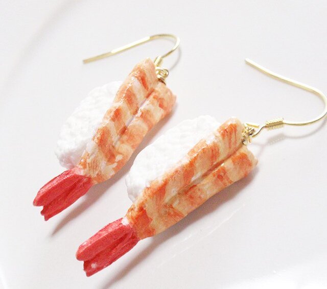 【1139】巻き寿司ピアス／イヤリング 寿司ピアス(イヤリング変更可能) - すまいる*工房 | minne byGMO