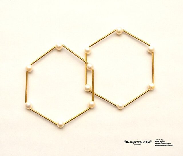 Hexagon bracelet pearl(1本売り)の画像1枚目