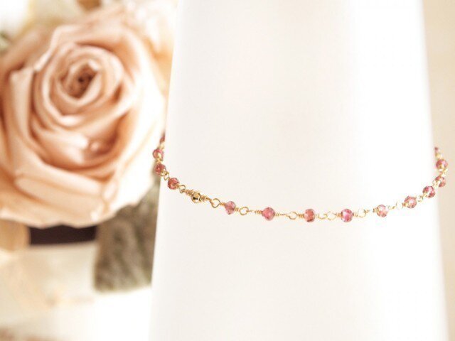 14KGF Garnet Braceletの画像1枚目