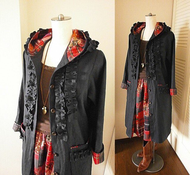 *お客様ご予約品 絵画なパッチsk & フード コートの画像1枚目