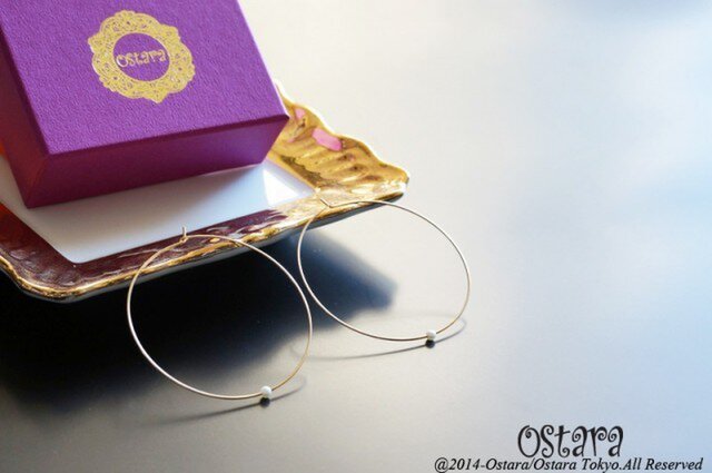 【14KGF】Hoop Earrings,AAA Fresh Water Tiny Pearlの画像1枚目