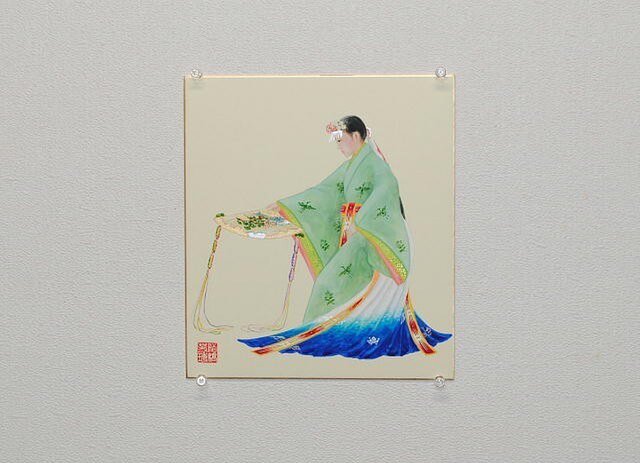 日本画色紙 「浦安の舞」の画像1枚目