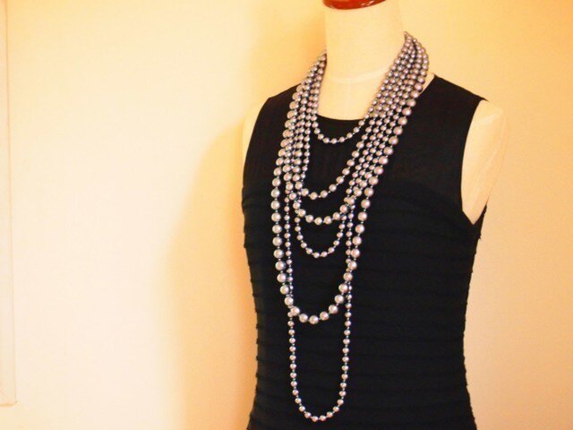 6連 cotton pearl necklaceの画像1枚目