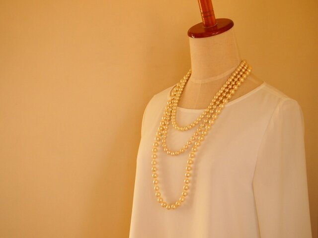 3連 cotton pearl necklace(3WAY)の画像1枚目