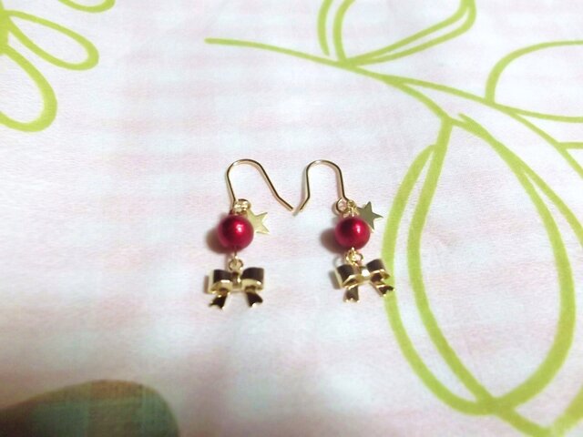 X'mas cottonpearl ピアスGLVer.の画像1枚目