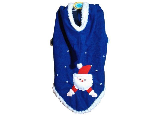 胸70●ブルーのサンタ服★クリスマス用・手作り犬服の画像1枚目