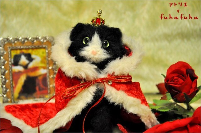 羊毛フェルト*猫の王様 ケットシー | iichi 日々の暮らしを心地よく