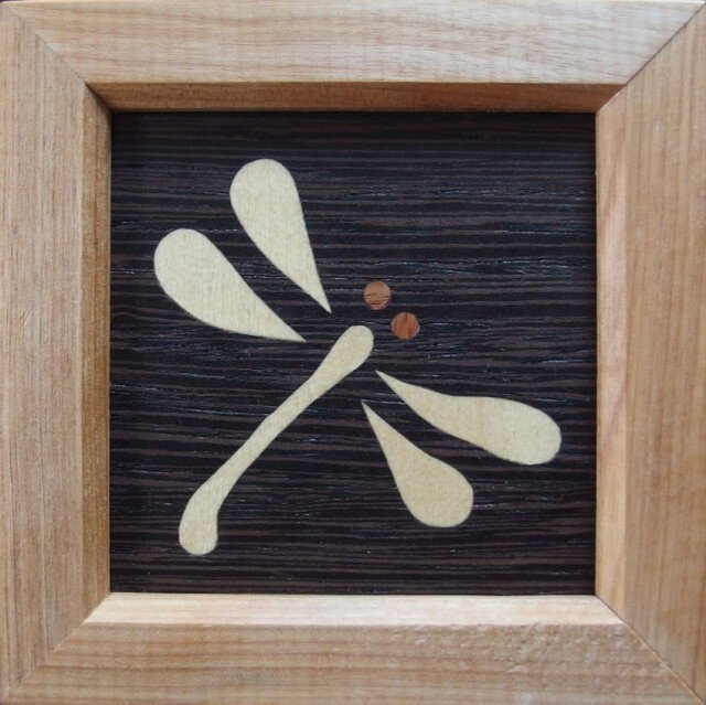 木象嵌ミニ額絵～とんぼ1～ | iichi 日々の暮らしを心地よくする