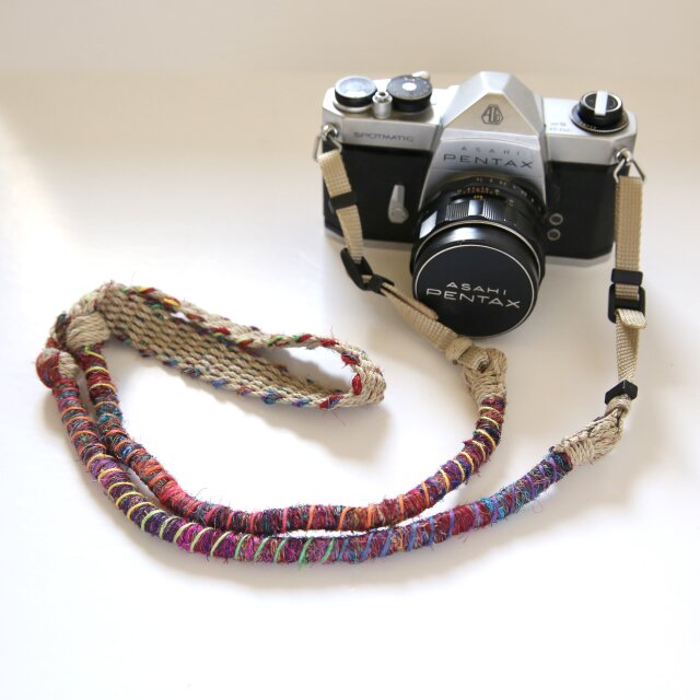 Crazy-color麻紐ヘンプカメラストラップ（ベルト）