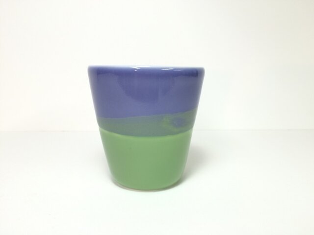 Meoto cup / small (Green/purple)の画像1枚目