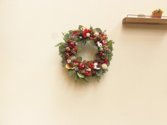 クリスマスリース(*^^*) フレッシュリース　木の実リース クリスマスリース(*^^*) フレッシュリース木の実リース