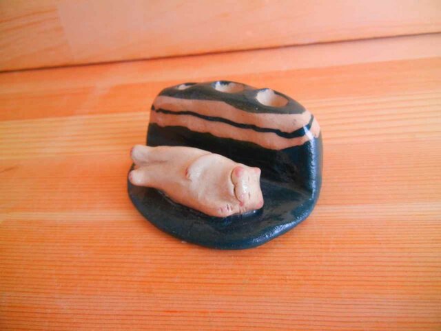 寝る猫鉛筆&メモ立ての画像1枚目
